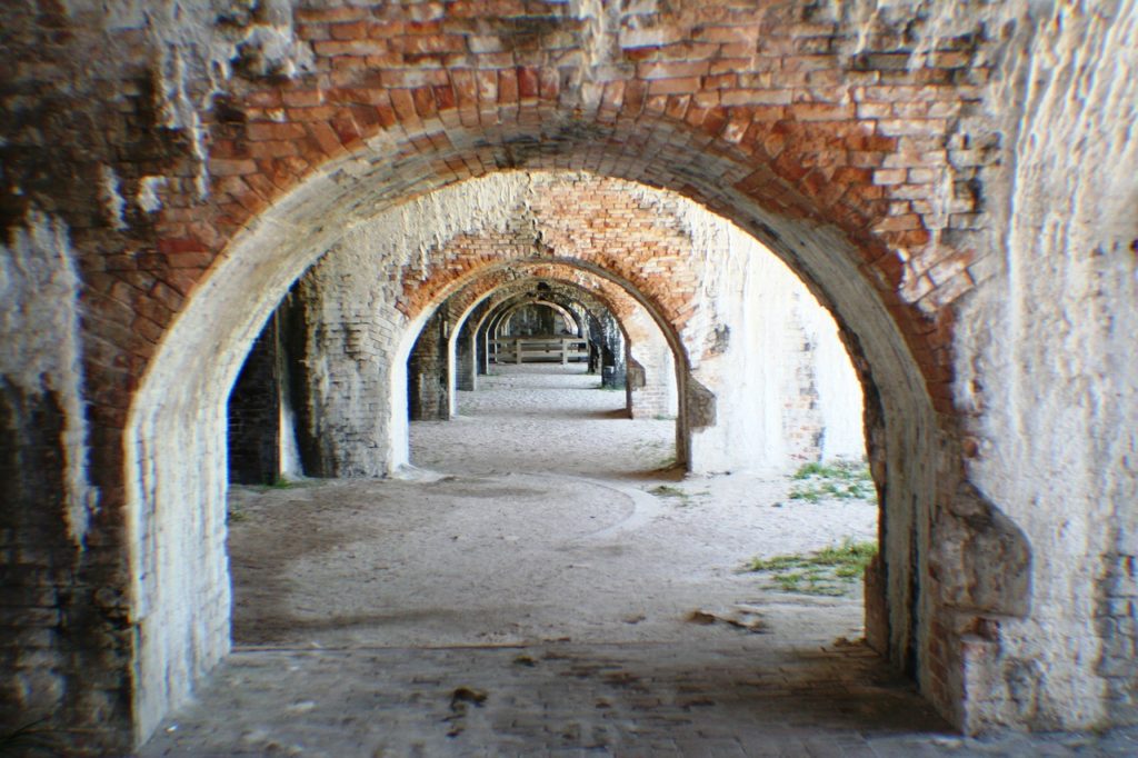 tunnel access way through Fort Pickens Historic Fort Landmark
