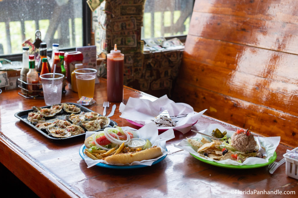 seafood on a table at a booth