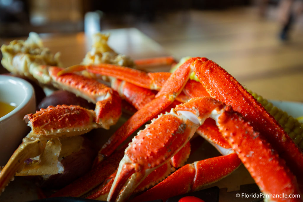 bright red fresh boiled crab legs