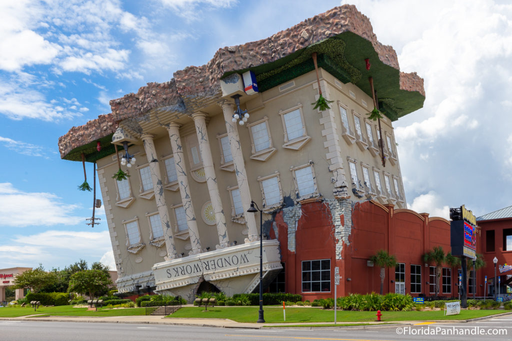 upside down building attraction at WonderWorks Panama City Florida, travel tips