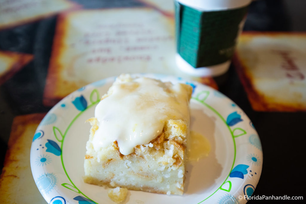 a plate of a very moist pastry with melted icing on top at Drowsy Poet