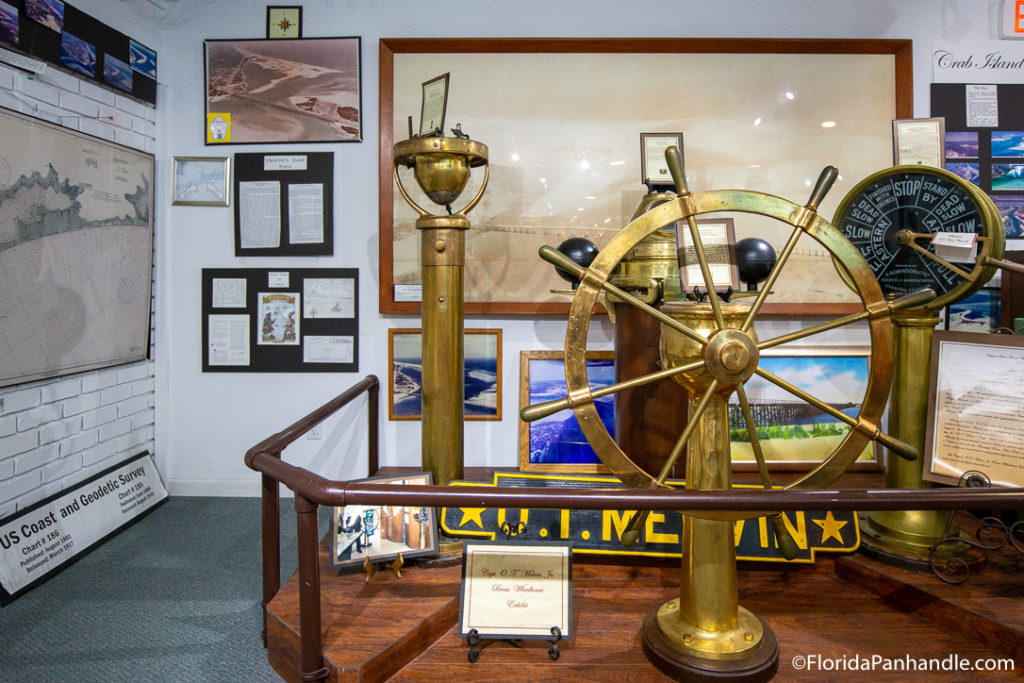 boat pieces and materials on display at the Destin History and Fishing Museum