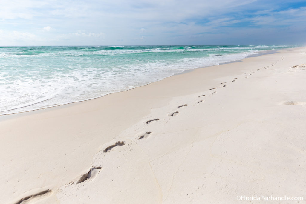 footsteps on the beach along the shoreline at June White Decker Park in Florida