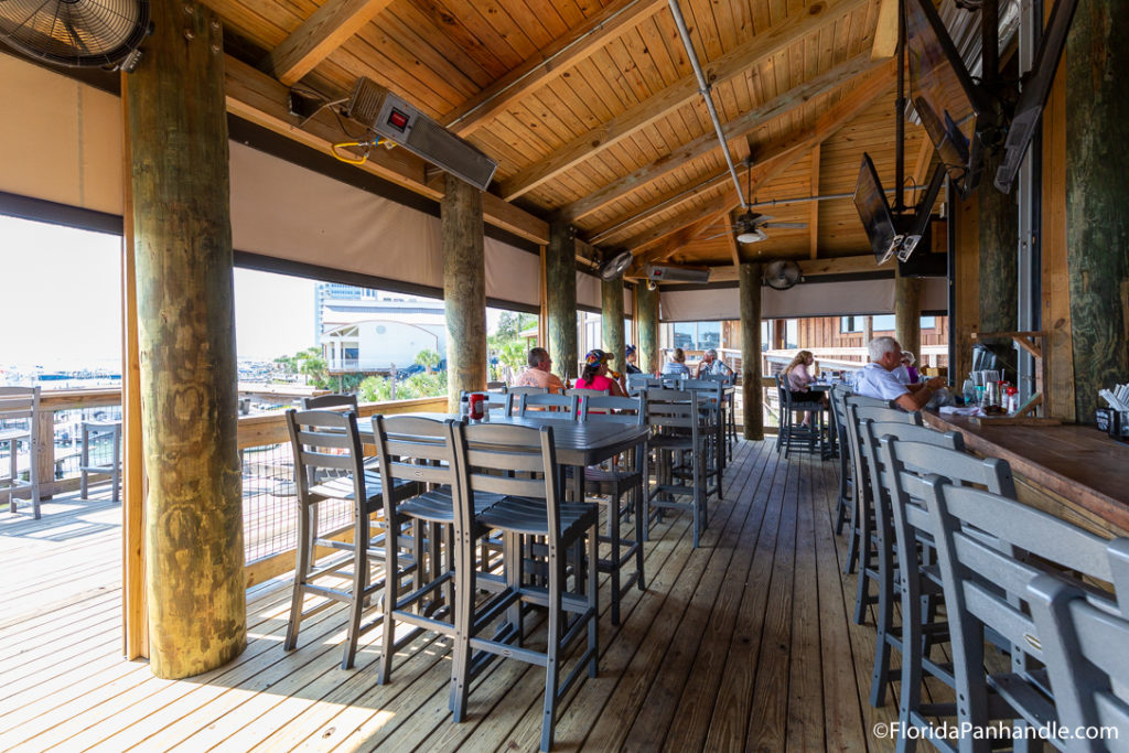 a covered outdoor dining area