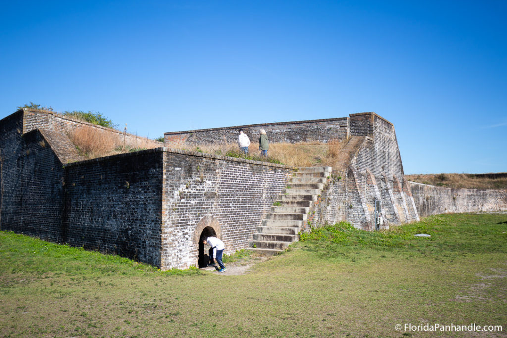 old rustic bunkers at Fort Pickens in Pensacola Beach Florida