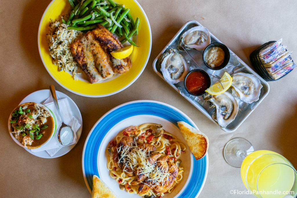 seafood restaurant in destin, florida, salmon, pasta, fish, 