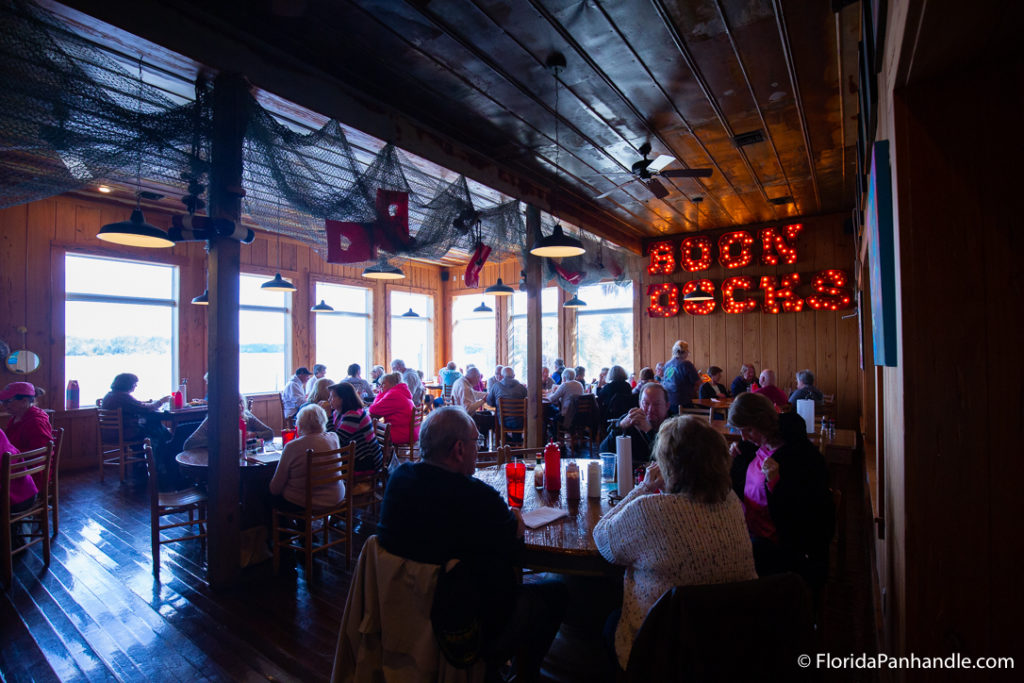 people sitting down at boon docks restaurant in panama city beach fl