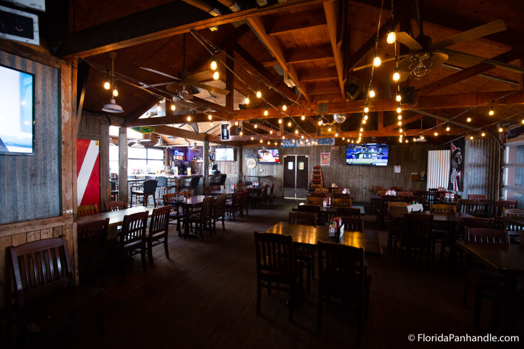 dimly lit sharkys restaurant in florida