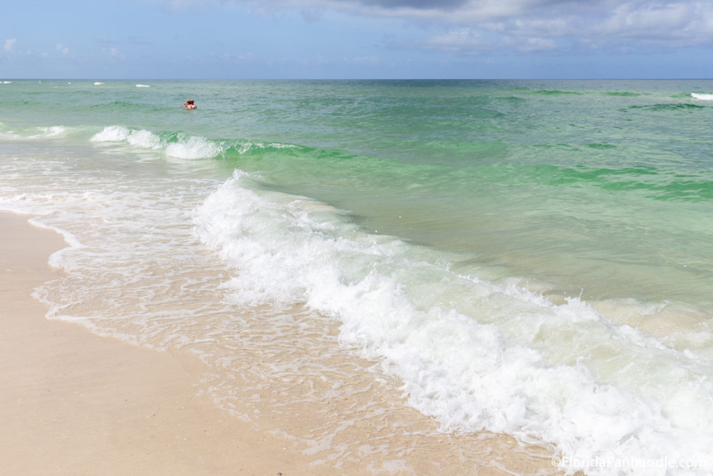 waves washing on the beach on a sunny day at Cape Palms Park 