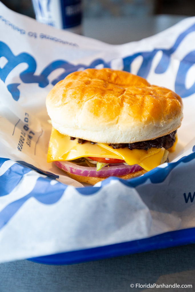 A small double cheese burger at Culver's in Pensacola Florida