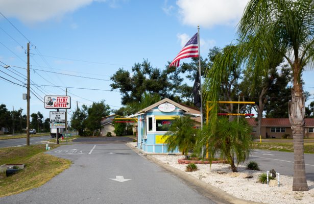 a tiny coffee shop on a local road in Panama City Beach, Florida
