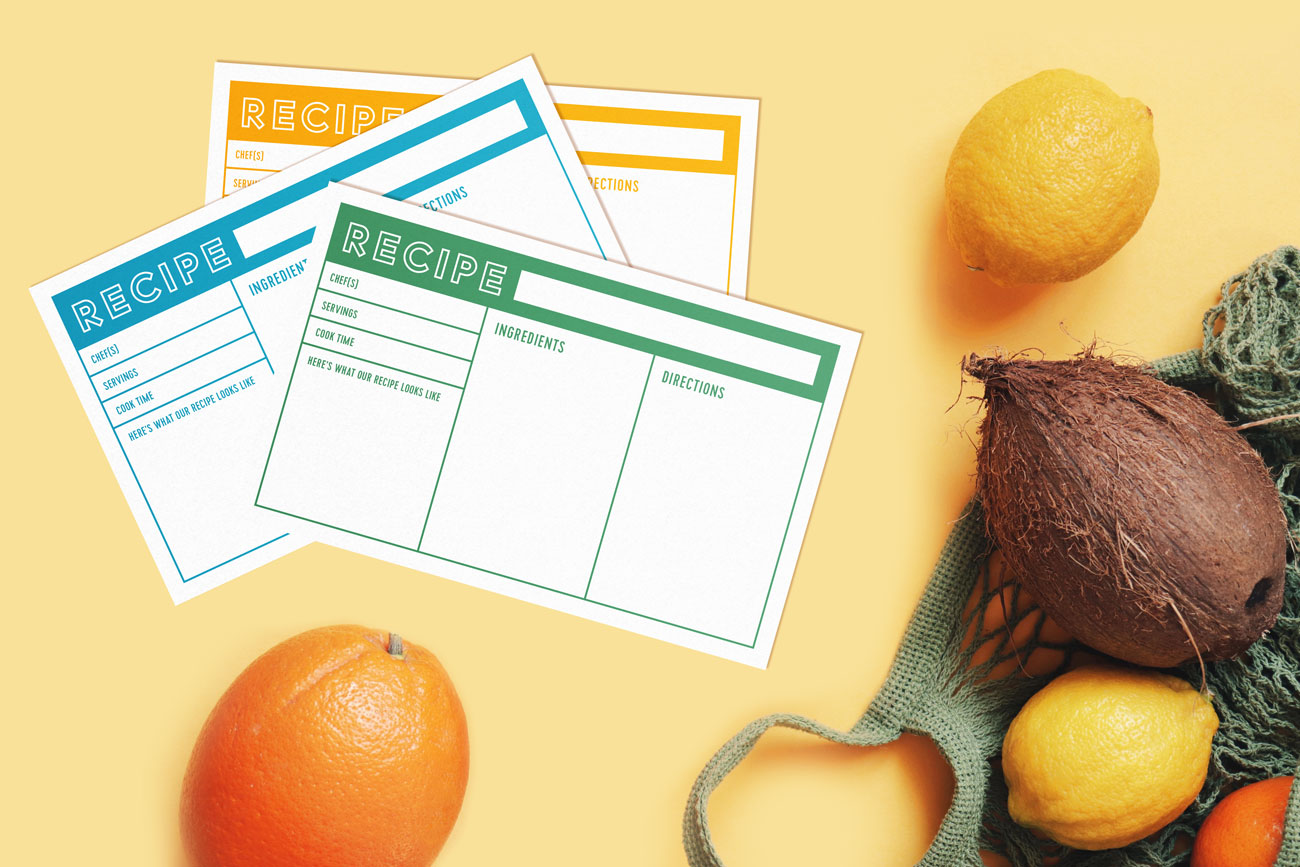 family recipe card printable