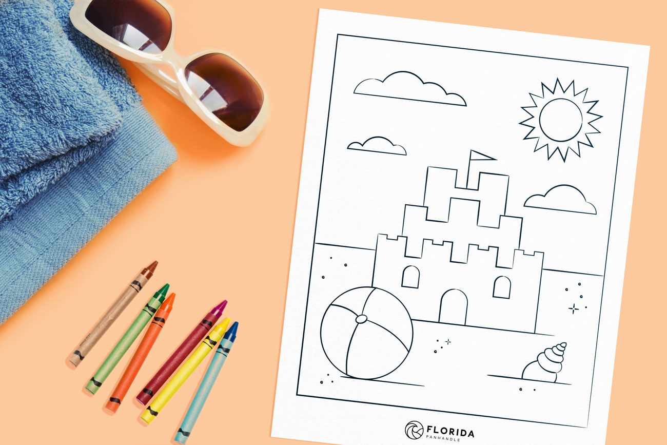 summer themed coloring page