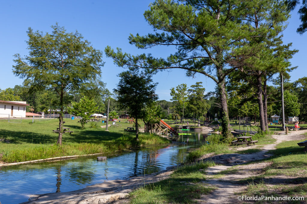 vortex spring river area with trees hovering over the water