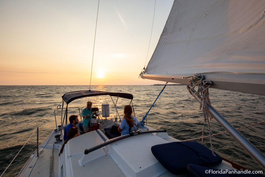 view of the sunset from a boat on the water