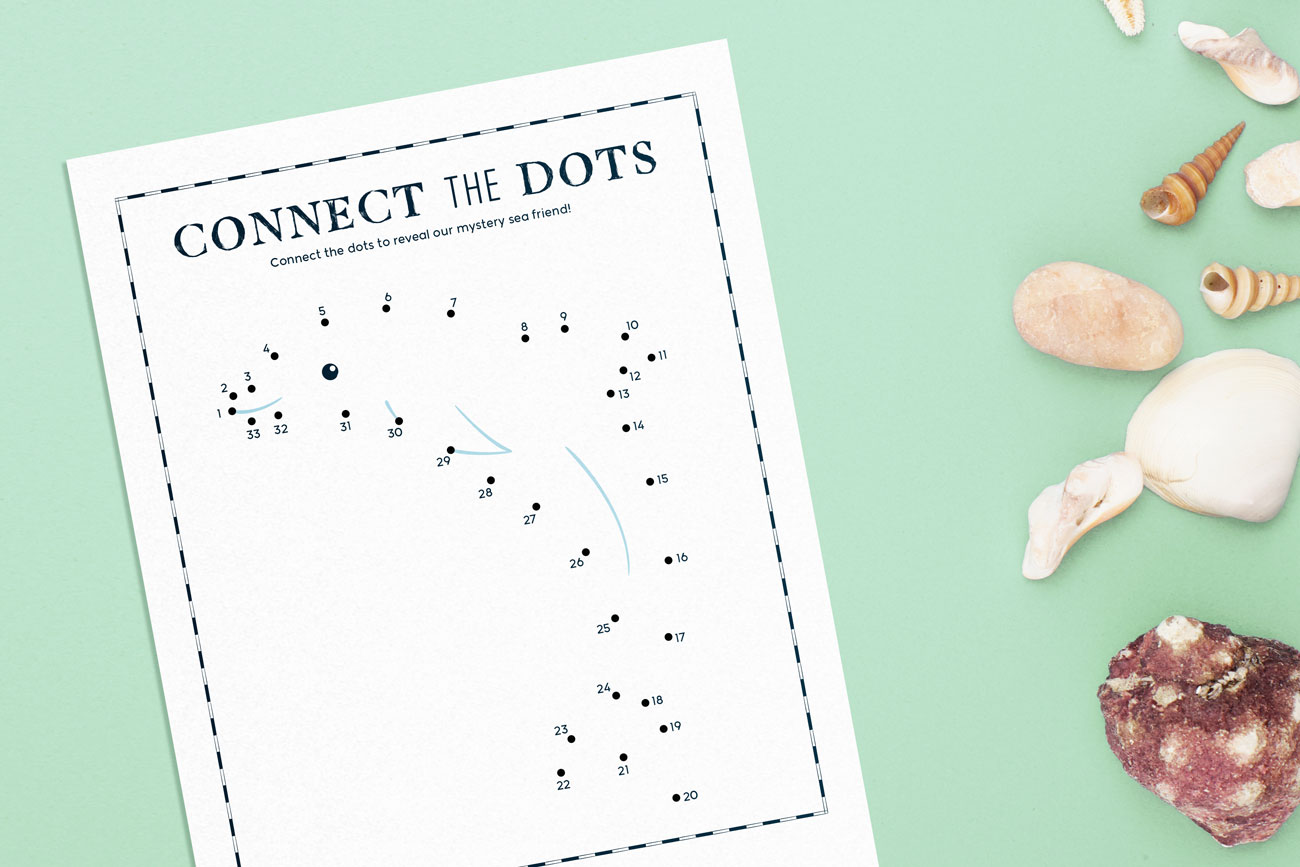 sea friend connect-the dots worksheet