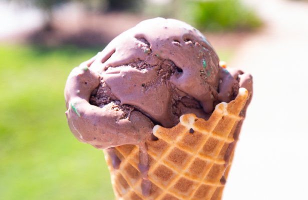 purple ice cream in a cone, dessert in 30A