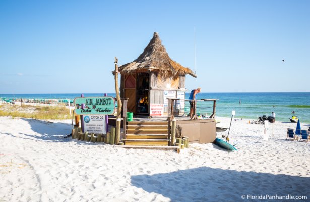 a small shack on the beach