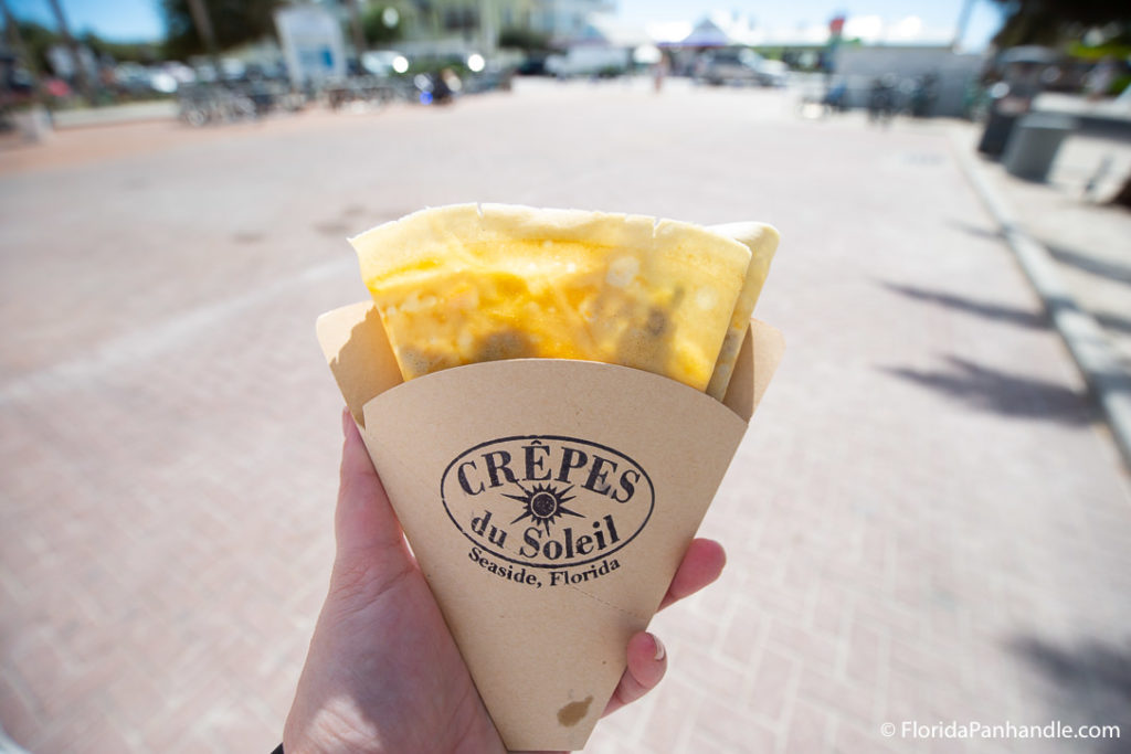 a crepe in a carton container