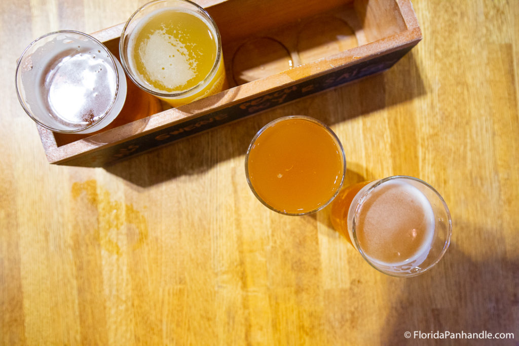 a flight of four different beers 