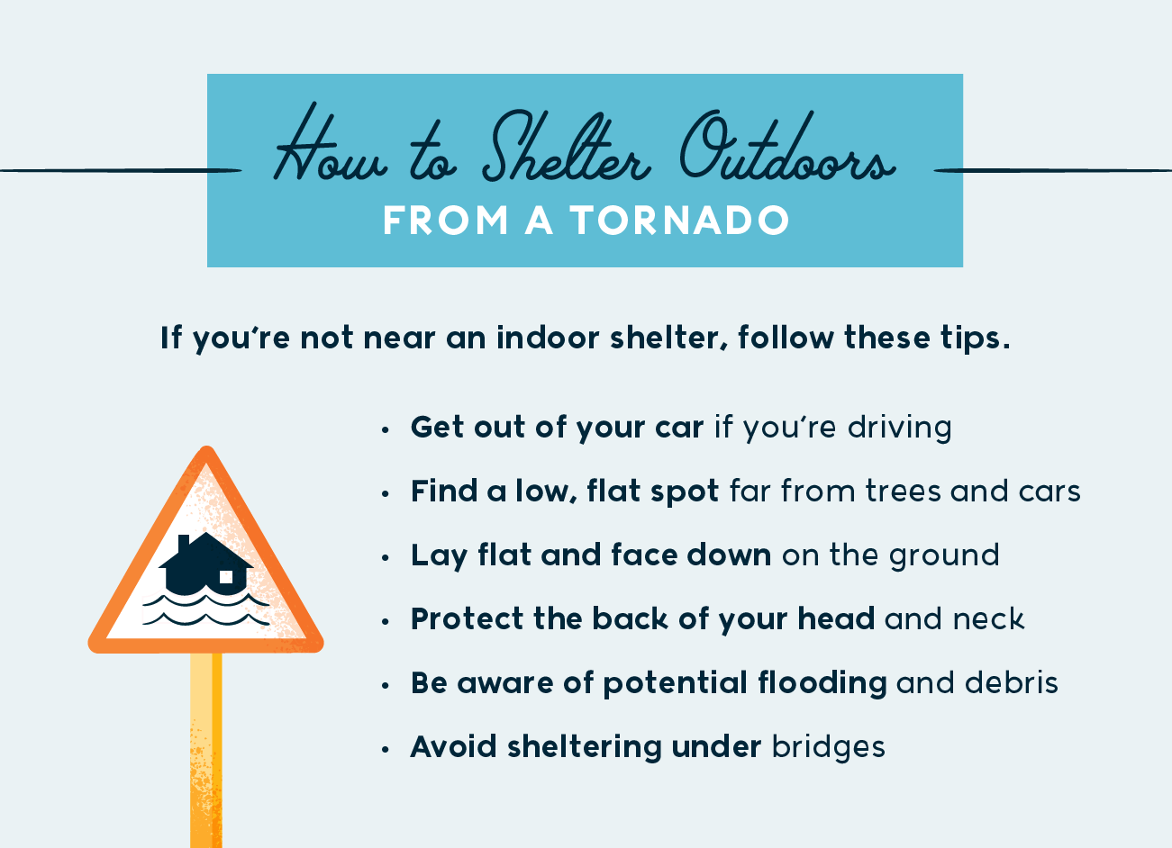 how to shelter outdoors from a tornado
