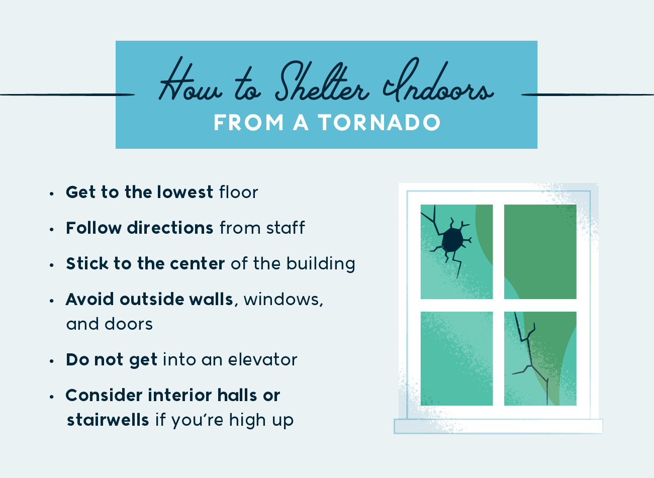 how to take shelter indoors from a tornado 