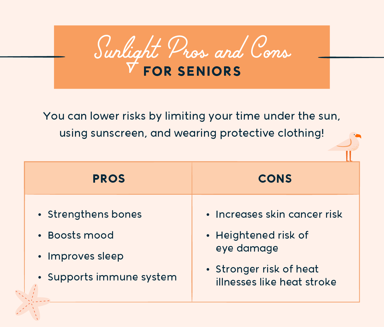 sunlight pros and cons for seniors