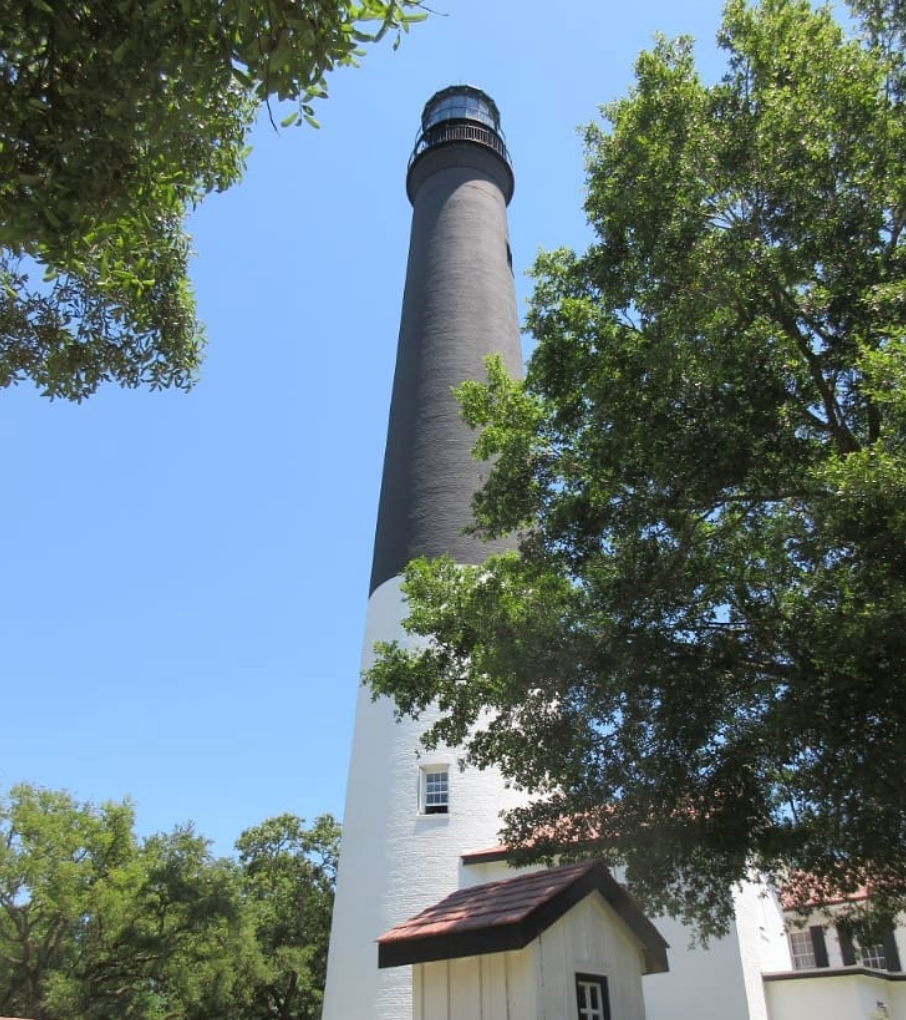 up angle view of the Pensacola Light house 