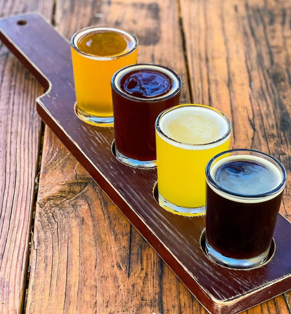 beer flight from big top brewing company