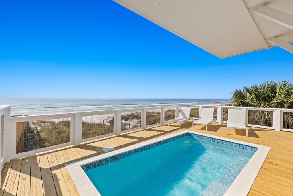 a beachfront private pool