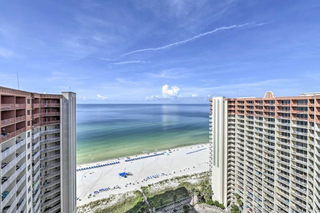 view of the ocean from a condo in panama city beach