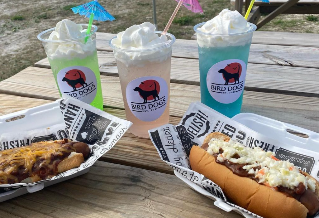 hot dog food truck in mexico beach near cape san blas, bird dogs